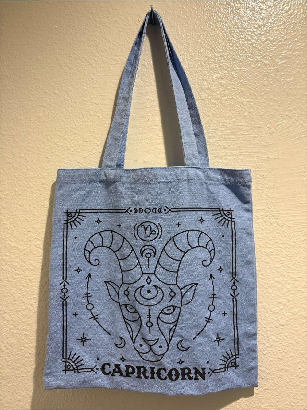 🩵 Forever 21 Capricorn Zodiac Graphic Canvas Tote Bag